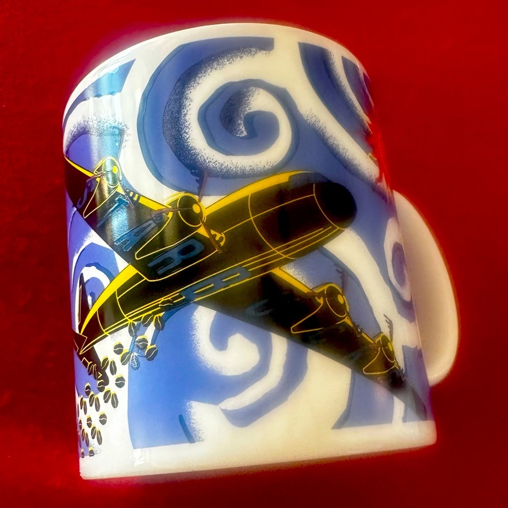 Aviation collector alert! Starbucks barista bomber airplane vintage mug 2001.